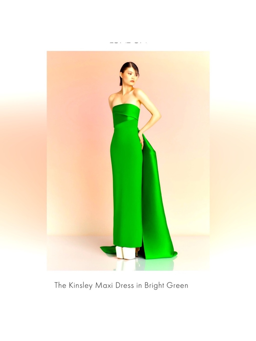 Solace London Kinsley Strapless Maxi Dress in Bright Green